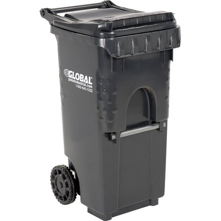 OTTO Rectangle Mobile Trash Can, Gray, Plastic 3955050F-BS8